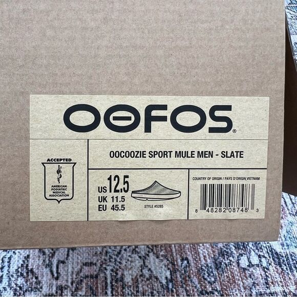 OOFOS OOCOOZIE NWT Sport Mule Men’s Size 12.5 Slate Charcoal Grey Slip-On Shoes main image 9